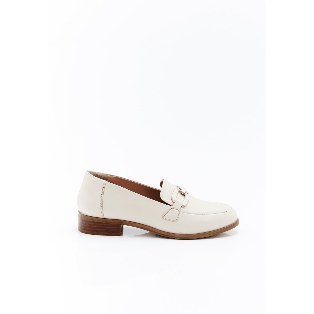 Mocassins en cuir blanc cassé, DAMART