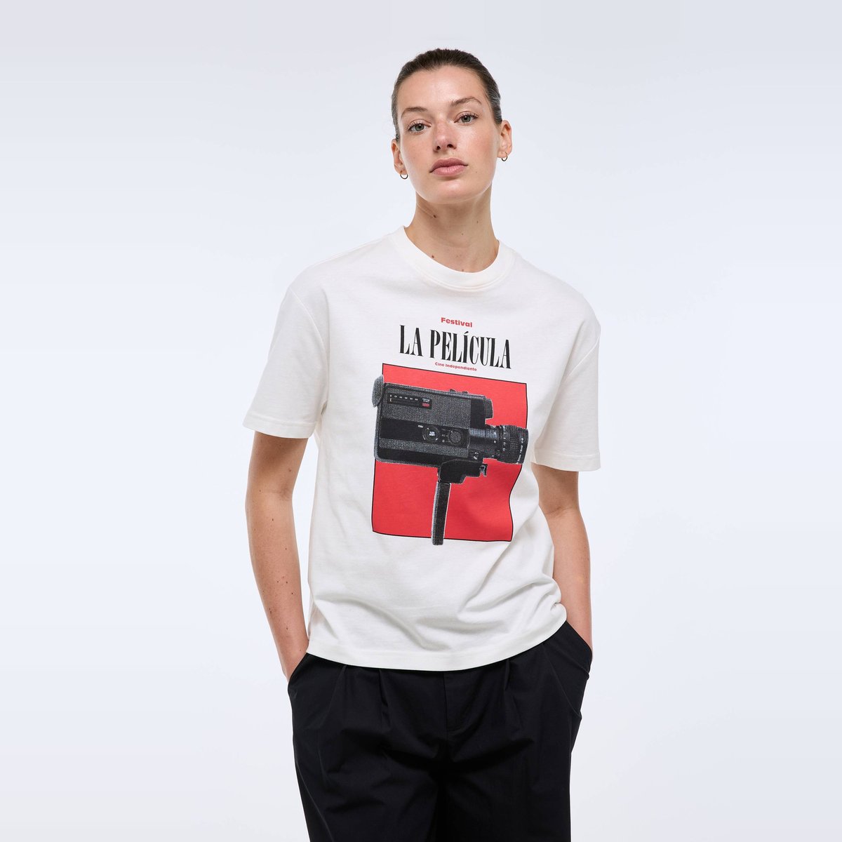 T-shirt manches courtes imprimé en coton BIO ecru, MONOPRIX