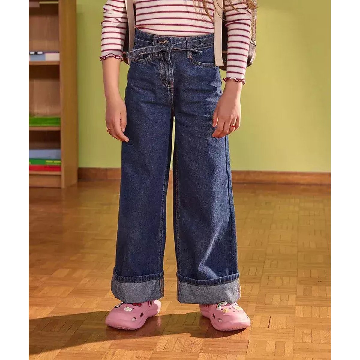 Jean large avec grands revers denim brut, TAPE A L'OEIL