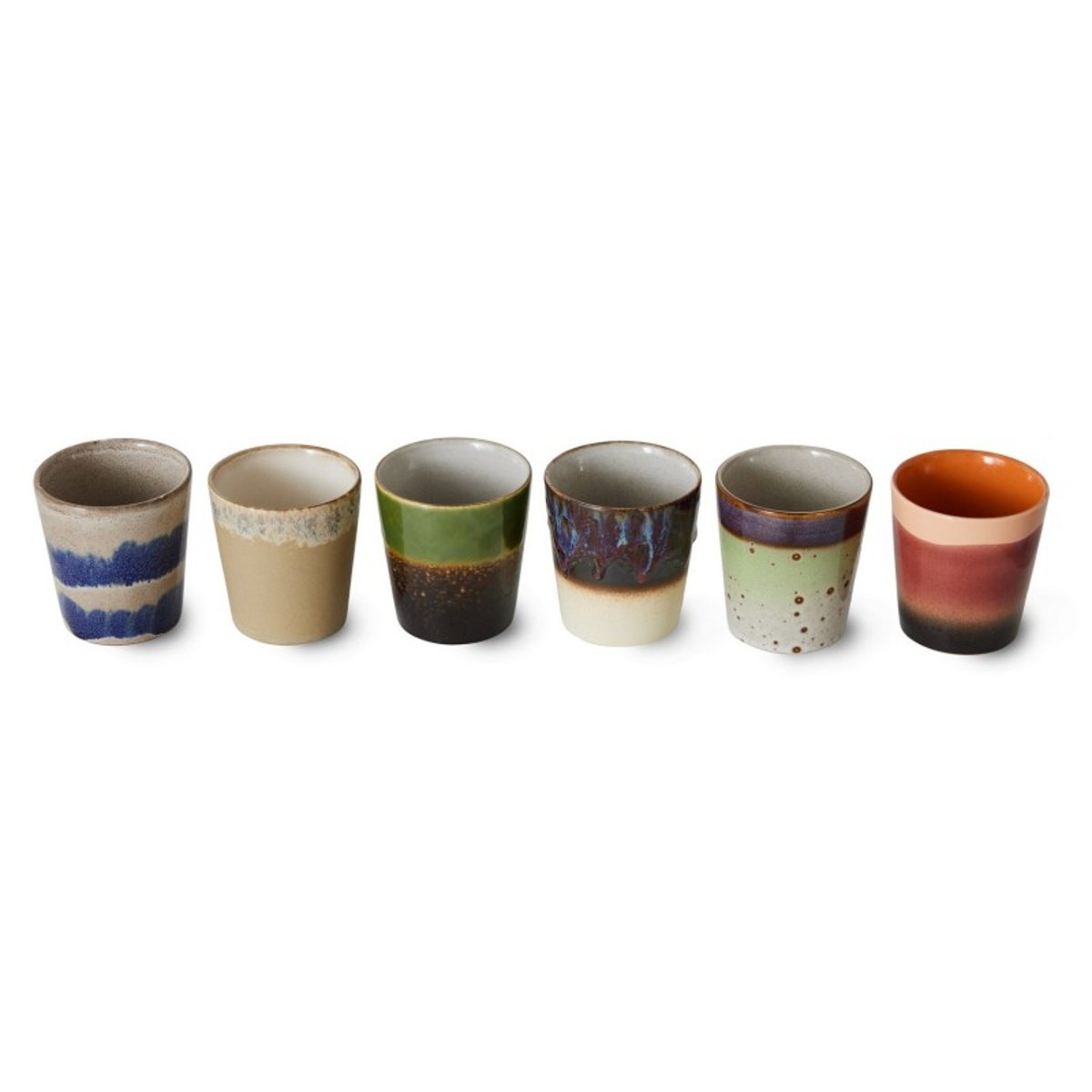 Tasses à café grès Grounding set de 6 multicolore, HKLIVING