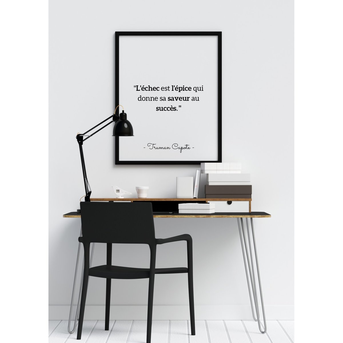 Affiche Truman Capote : 'L'échec est l'épice...' blanc, L'AFFICHERIE