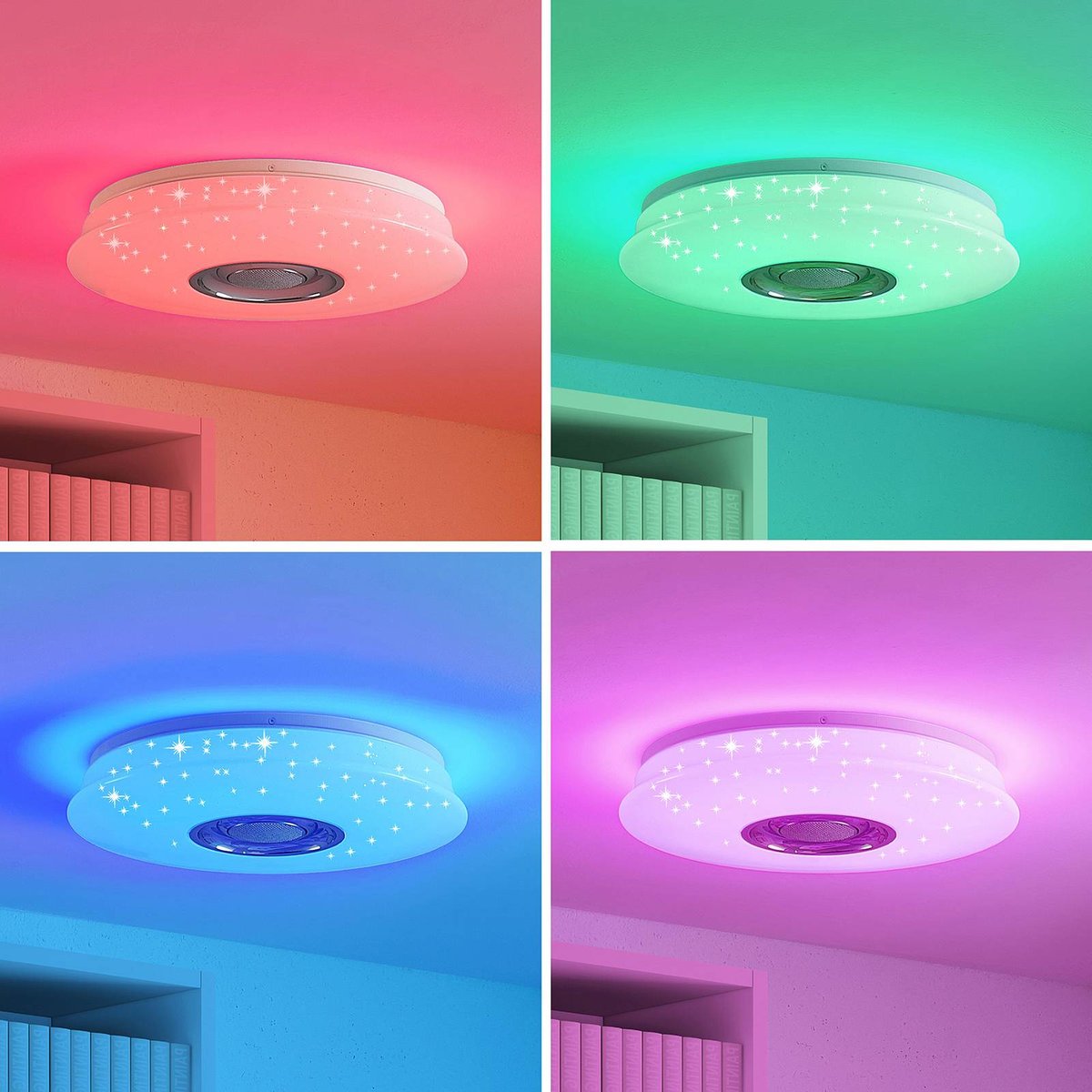 Plafonnier  moderneLED, Elpida blanc opale, LINDBY