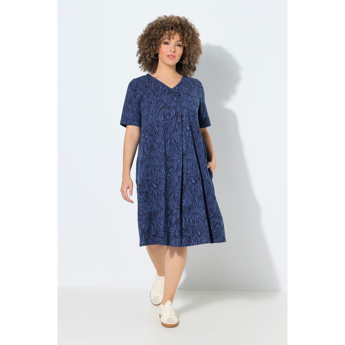Robe motif zébré marine, ULLA POPKEN