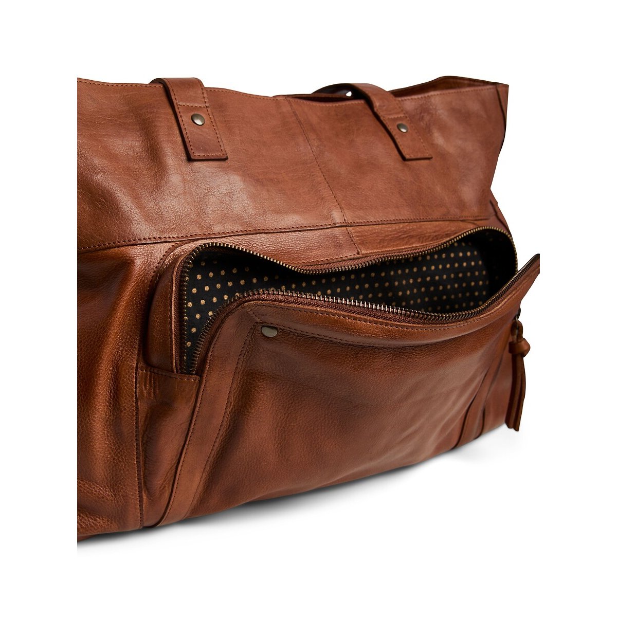 Grand sac en cuir, Ribs cognac, PIECES
