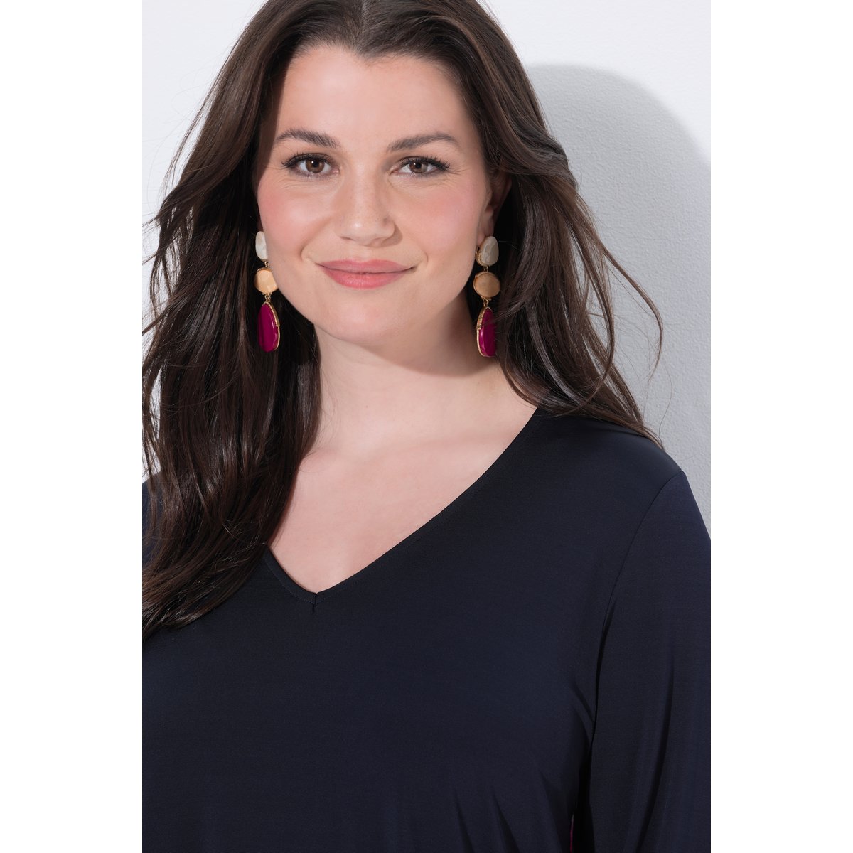 Blouse au tombé fluide marine foncé, ULLA POPKEN