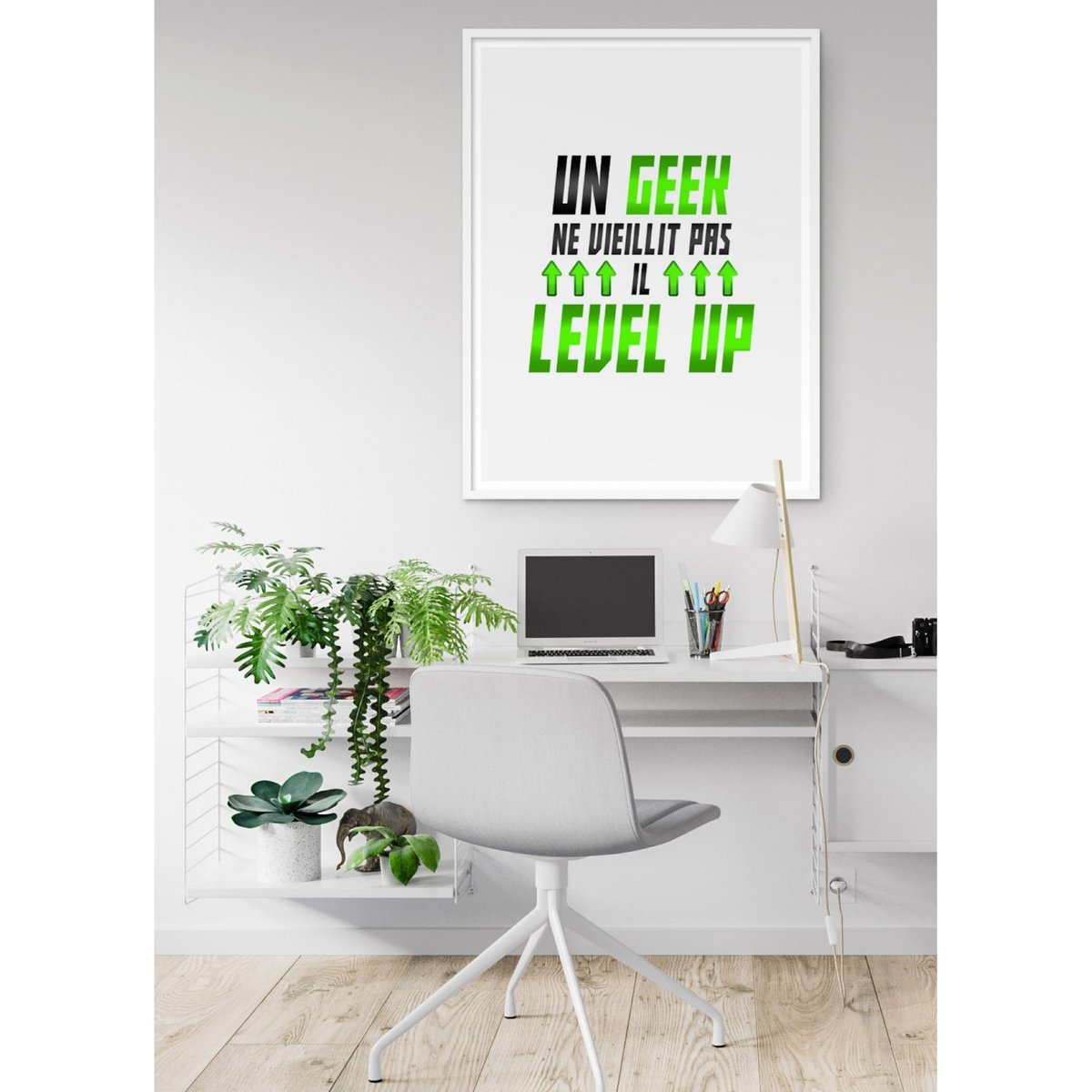 Affiche 'Un geek' blanc, L'AFFICHERIE