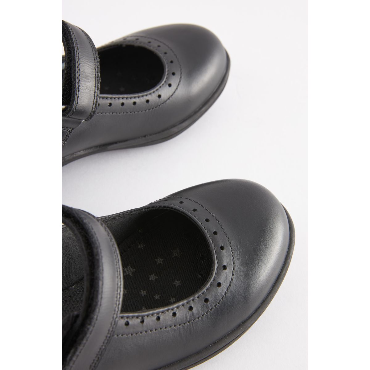 Babies d'école en cuir style richelieu bleu marine, NEXT