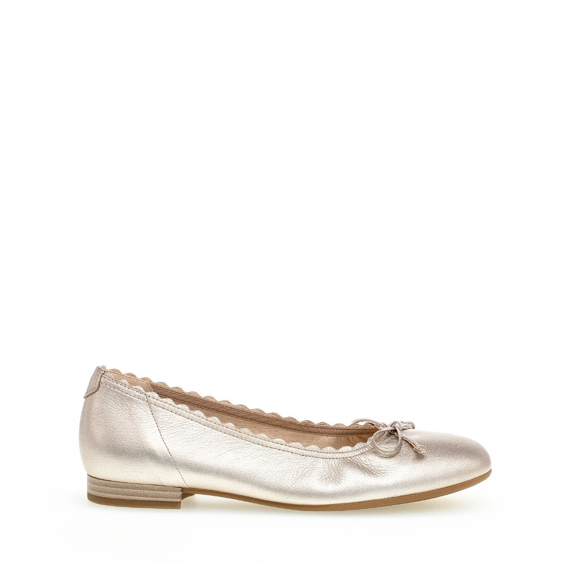 Ballerines en cuir velours à talon décroché block doré, GABOR