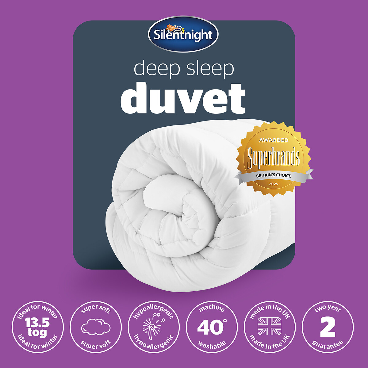 Deep Sleep 13.5 Tog Duvet white, SILENTNIGHT