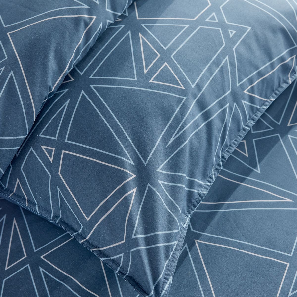 Parure de lit imprimé Graphique SUNSHINE LEONIE bleu, TODAY