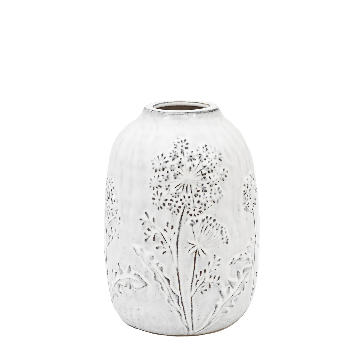 Meadow 25cm Embossed Ceramic Vase grey, ÉDITÉ