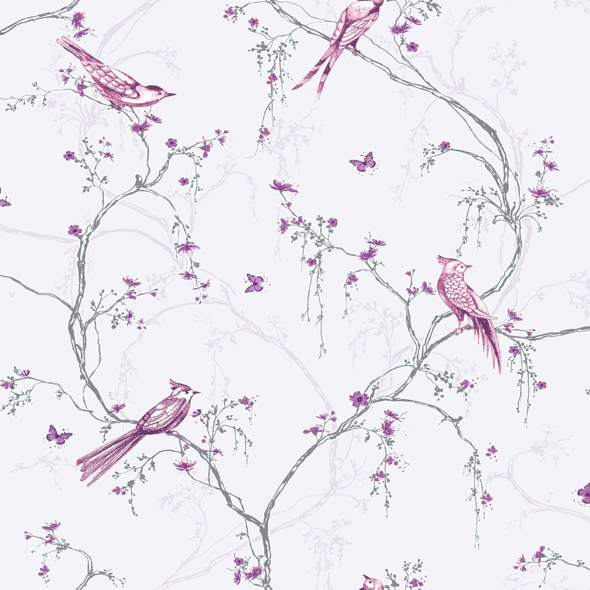 Papier peint Oiseaux Chant doux du Rosignol violet, SUPERFRESCO EASY