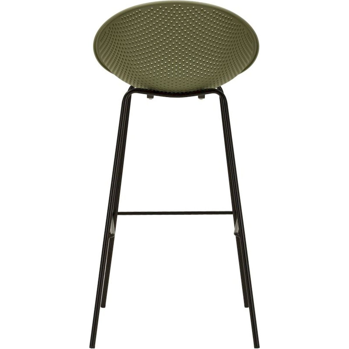 Lot de 2 tabourets de bar ajourés pieds en métal vert et noir, RECOLLECTION