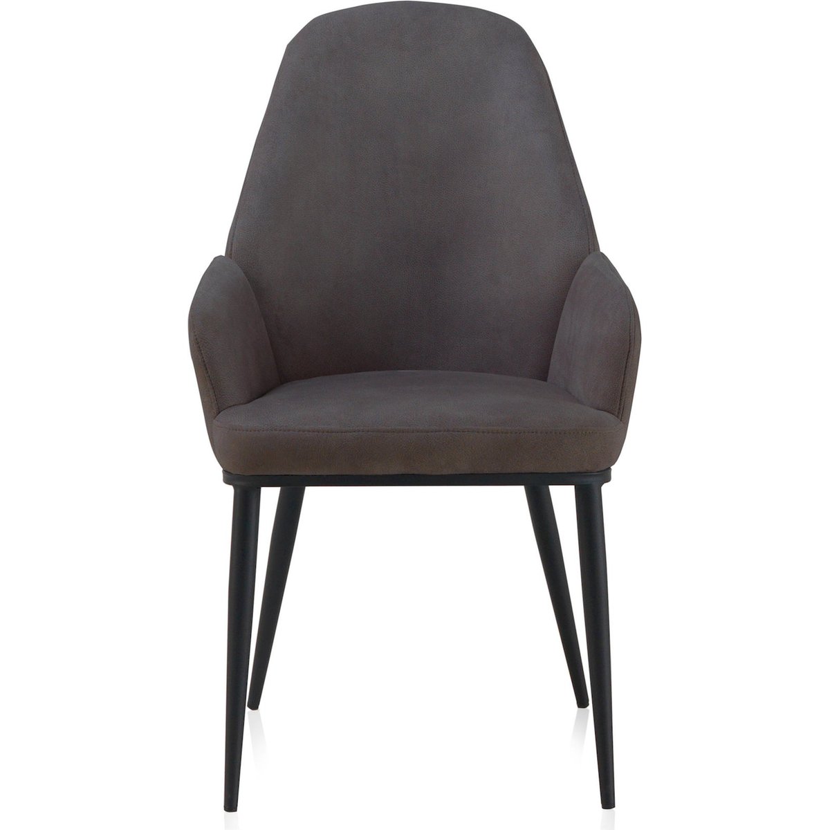 Fauteuil avec pieds en métal style moderne gris foncé pieds noirs, RECOLLECTION
