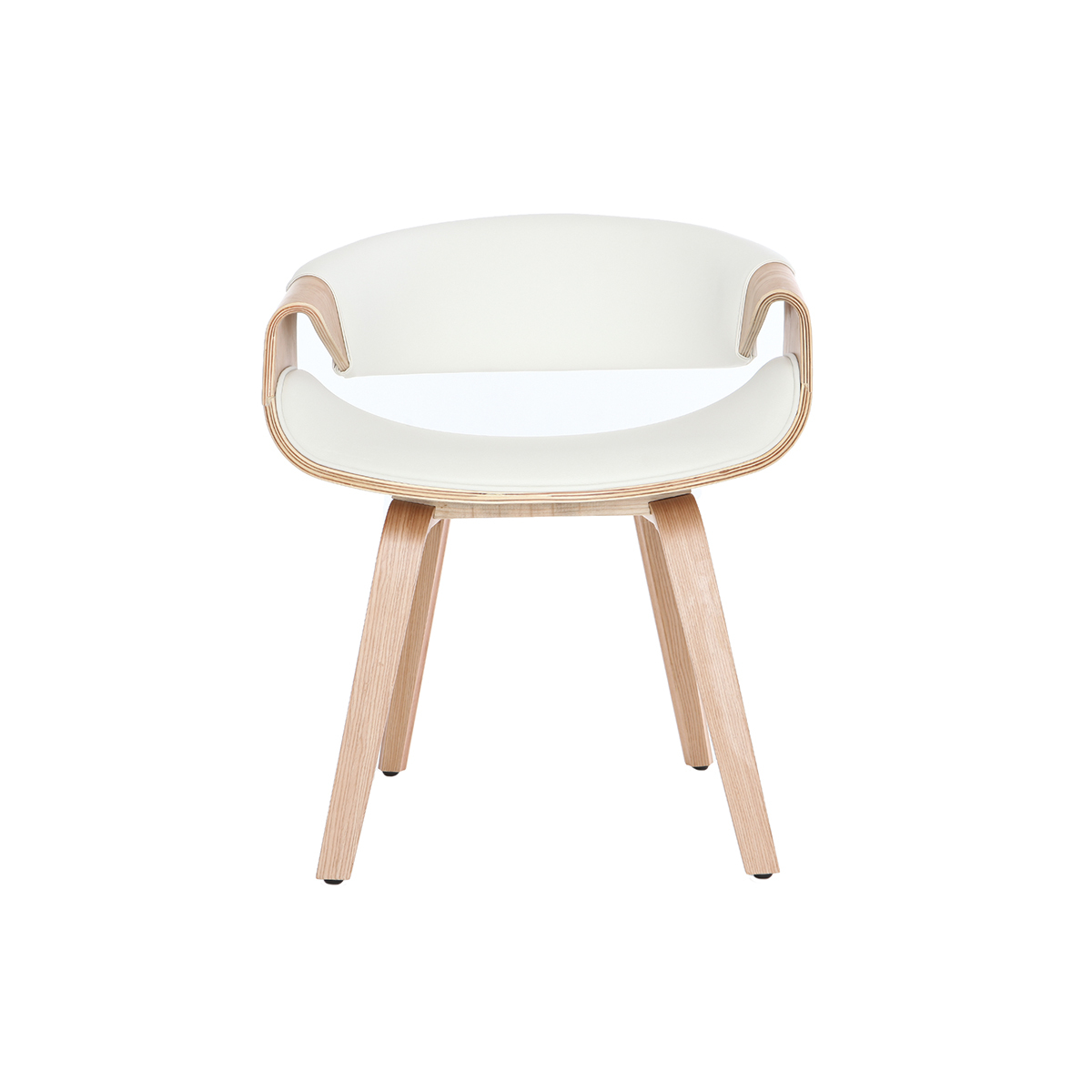Chaise design pieds bois ARAMIS blanc, MILIBOO