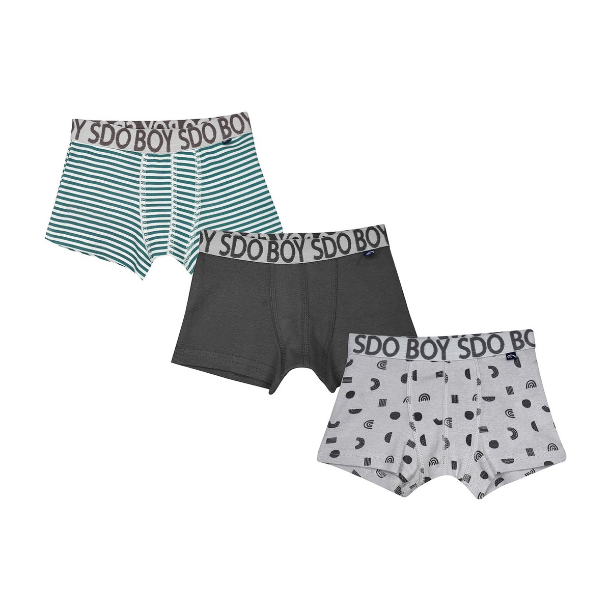 Lot de 3 boxers martsen enfant blanc, SUCRE D'ORGE