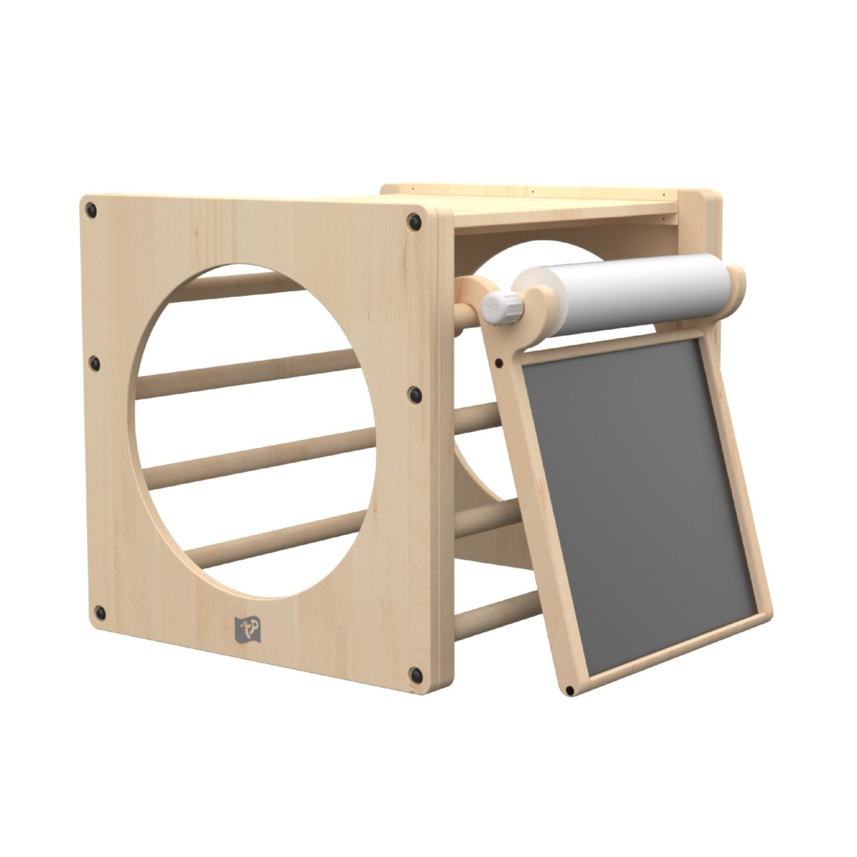 Cube d'escalade avec tableau créatif marron - blanc, ACTIVE TOTS