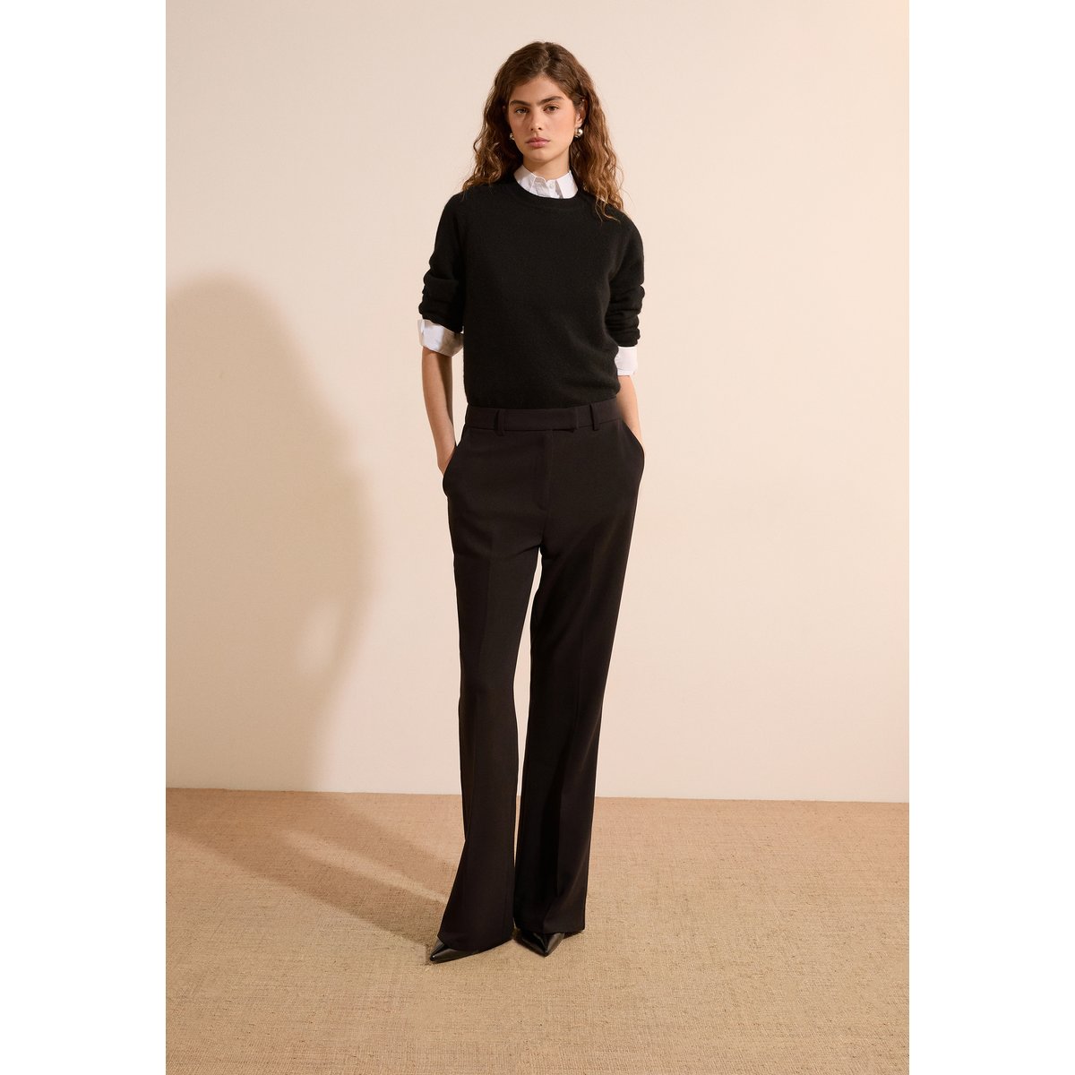 Pull col rond 100% cachemire SIMONETTA COL noir, ETAM