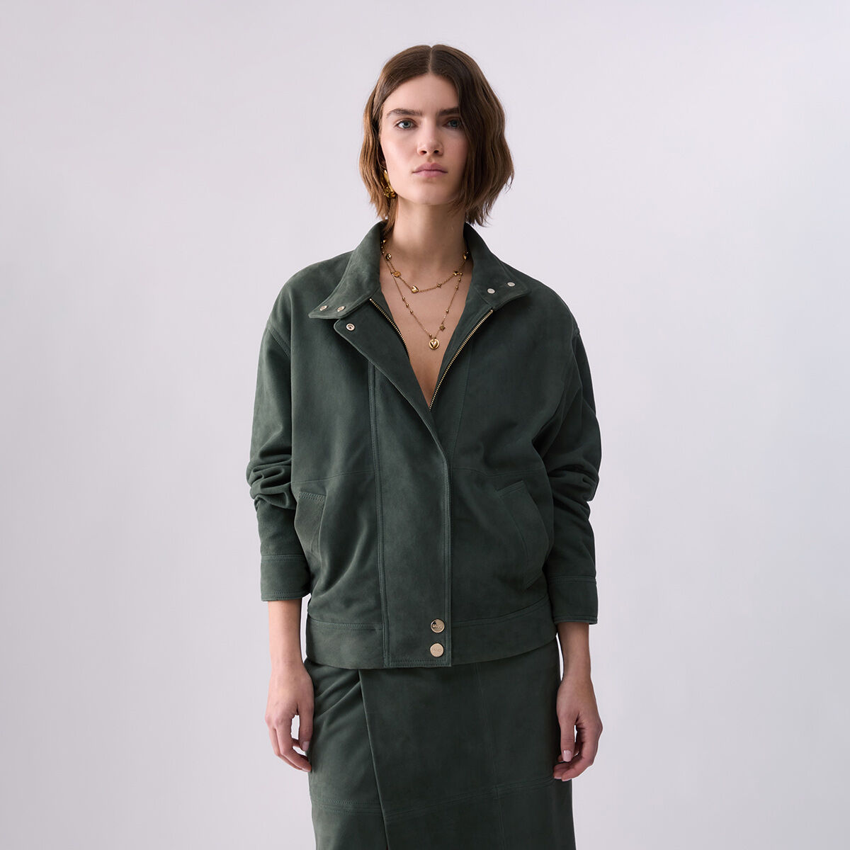 Blouson en daim sauge, LIU JO