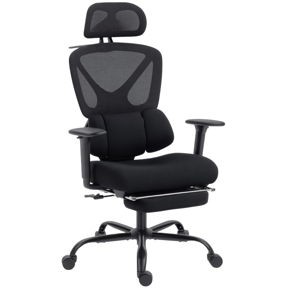 Chaise de bureau Maille (100 % polyester) noir, HOMCOM