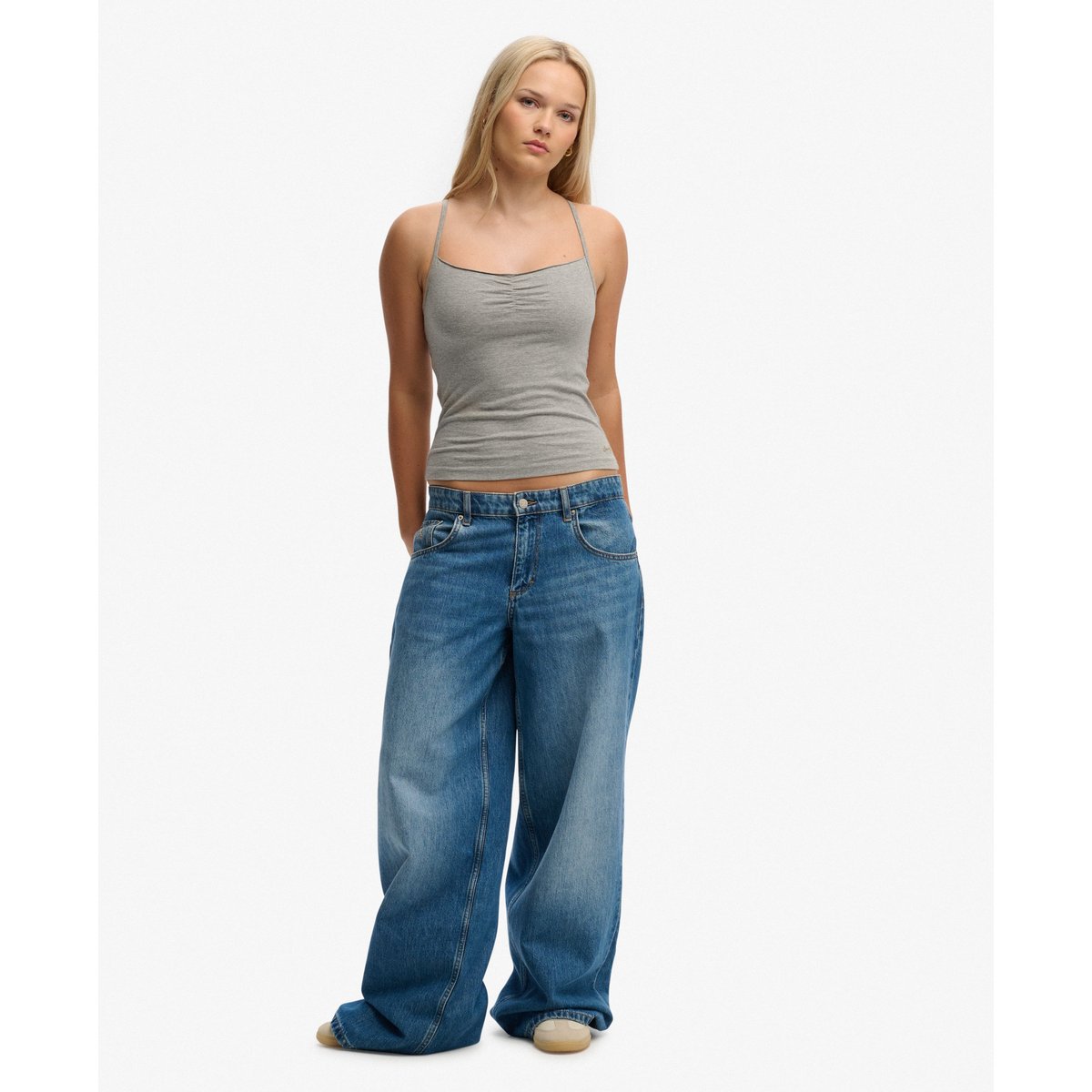Débardeur Froncé Athletic Essentials gris chiné, SUPERDRY