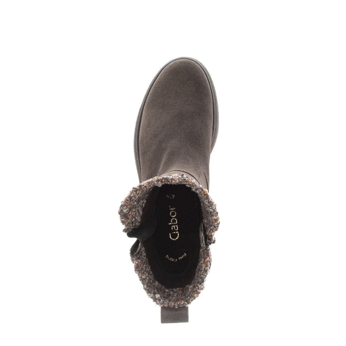 Bottines en cuir à talon décroché marron, GABOR
