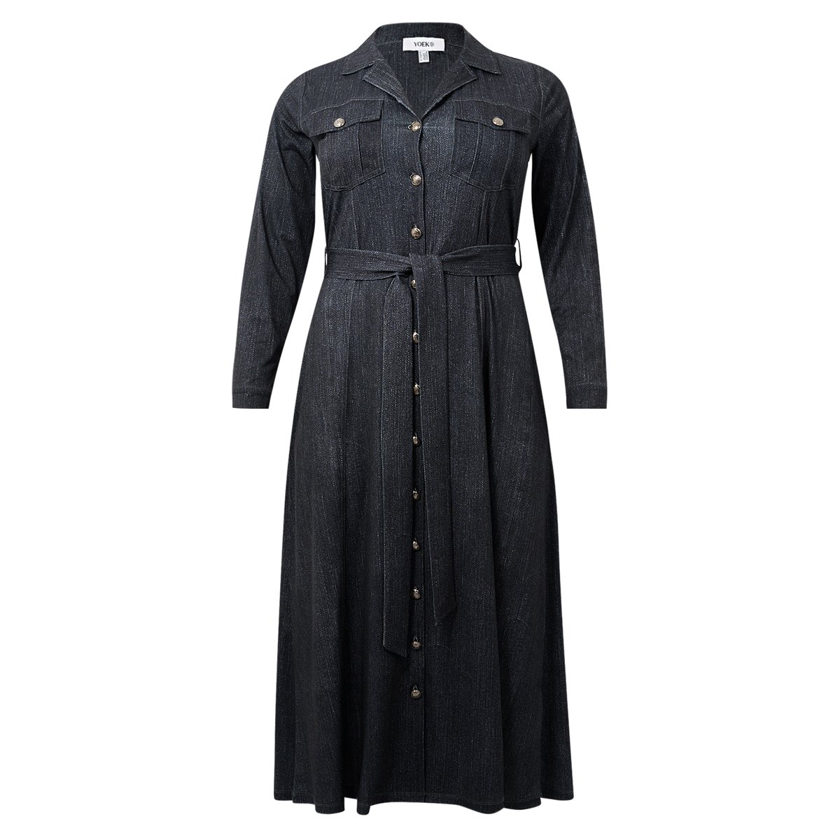Robe avec manches longues noir, YOEK