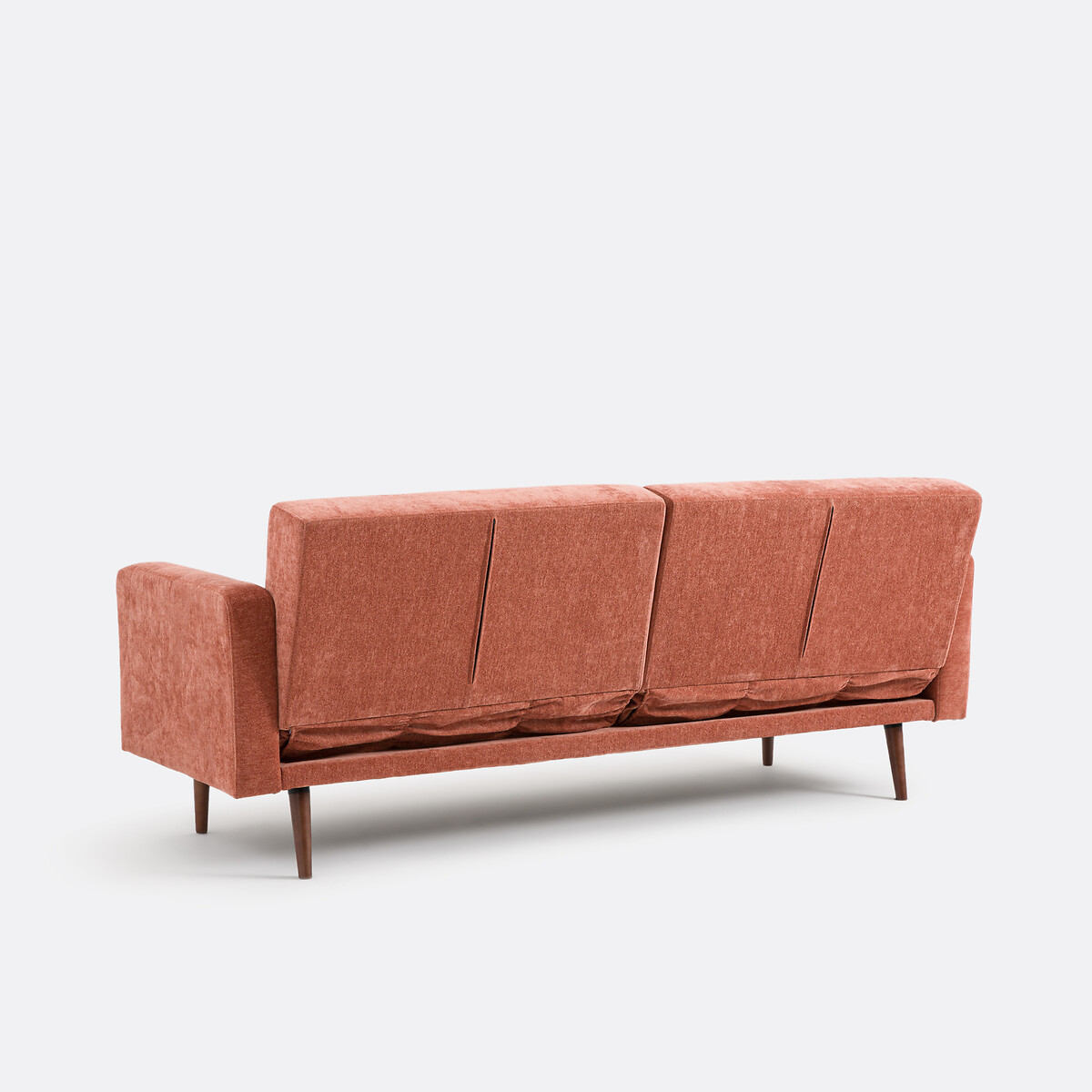Sofá cama de 3 plazas, chenilla, Tuske terracota, LA REDOUTE INTERIEURS