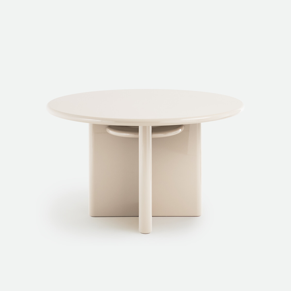 Table à manger ronde, laquée, 4 couverts, diamètre 130 cm, MARVELA ecru, LA REDOUTE INTERIEURS