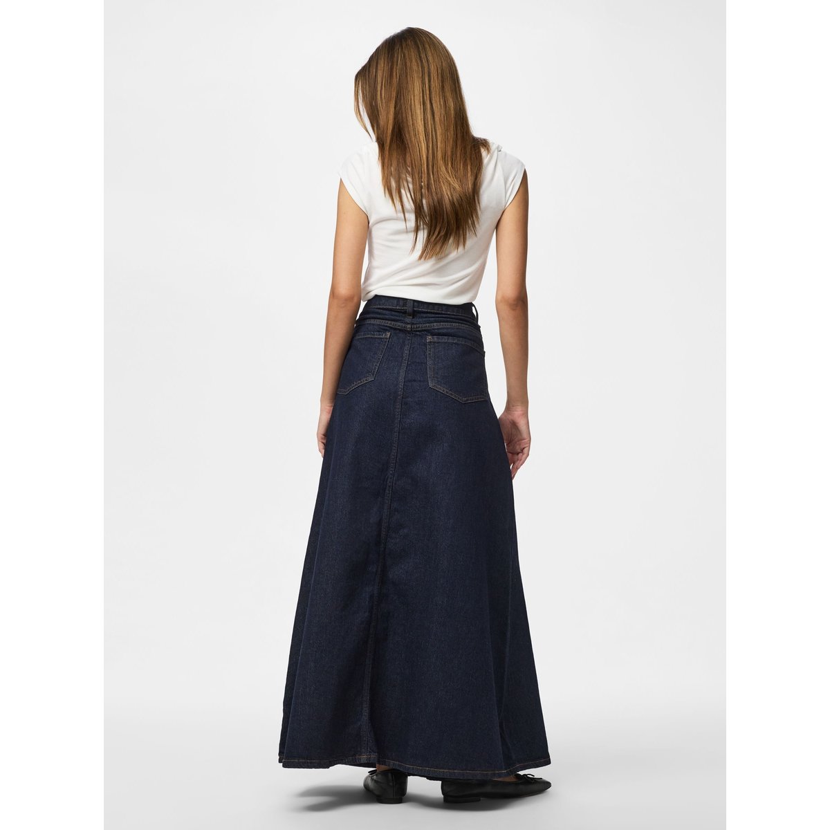 Jupe En Jean dark blue denim, PIECES