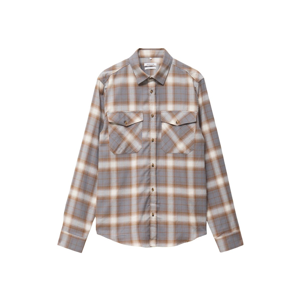 Chemise à carreaux col américain vert kaki, BONOBO