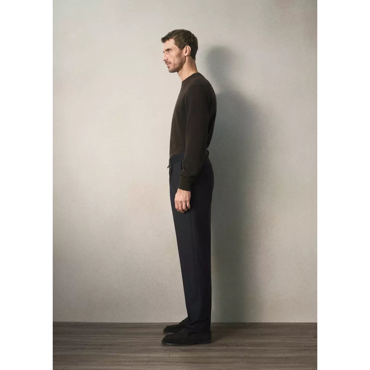 Pantalon de costume en flanelle de laine italienne, coupe slim fit gris anthracite, MANGO MAN