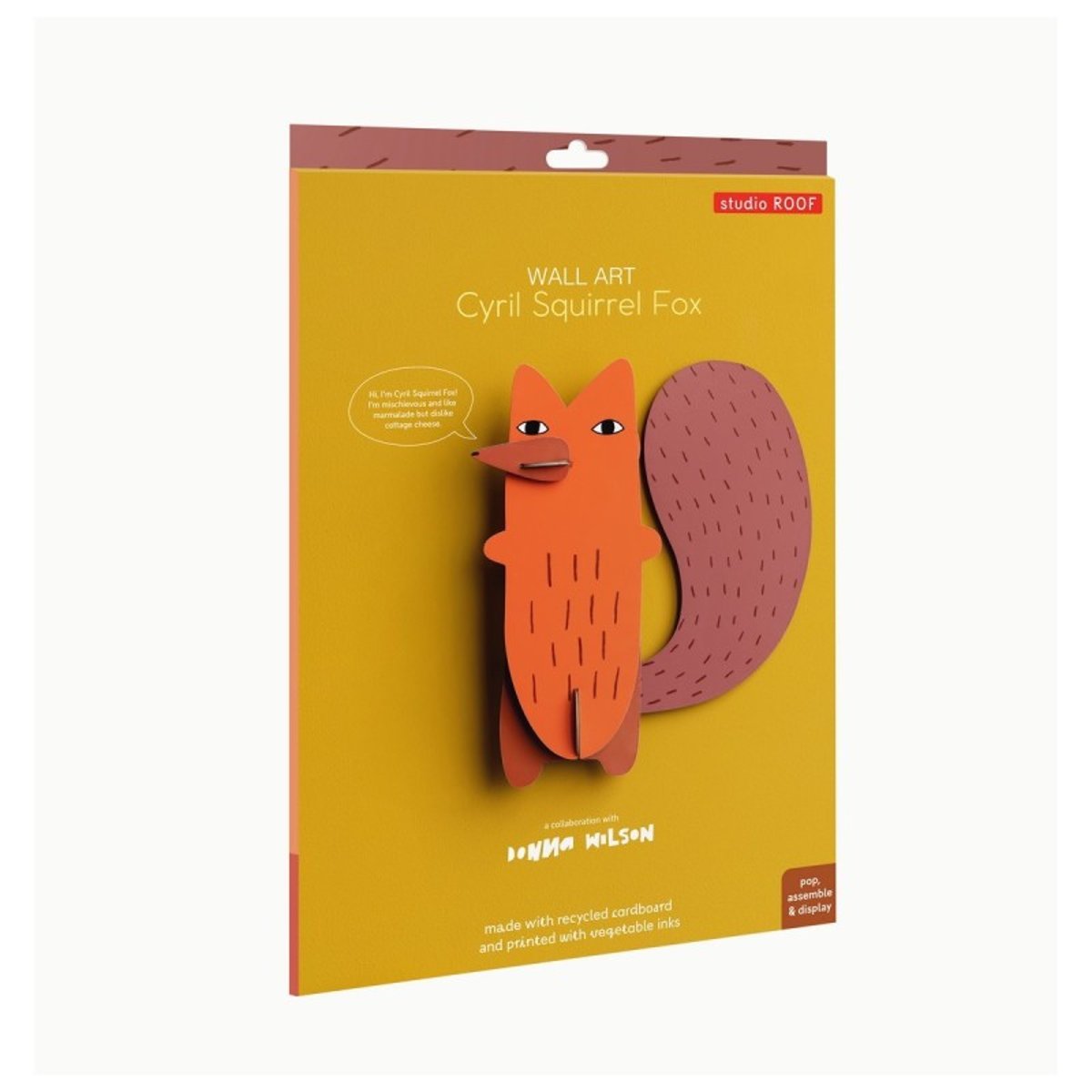 Decoration murale animal carton Cyril Squirrel Fox orange, STUDIO ROOF
