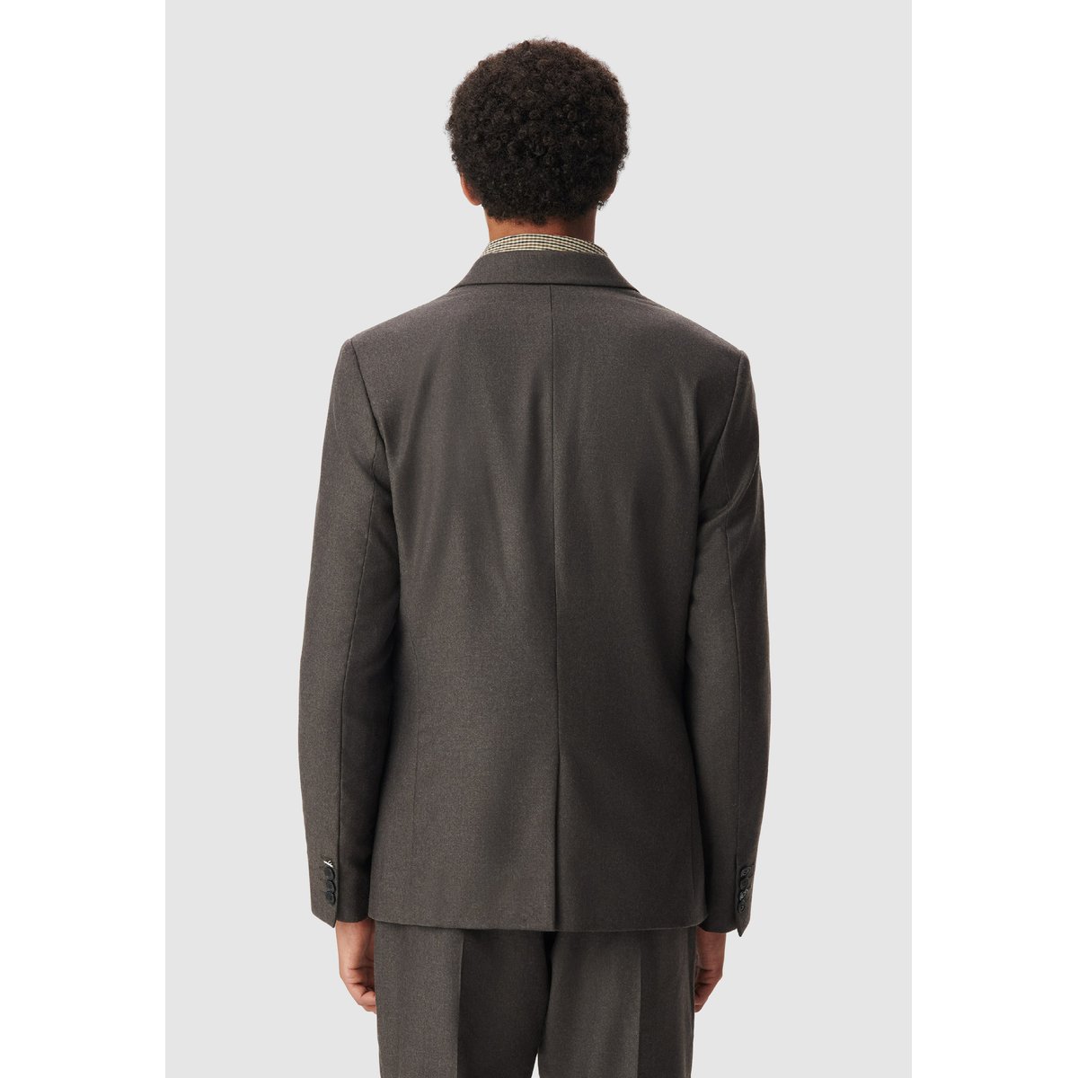 Veste de costume flanelle en laine marron havane, IKKS