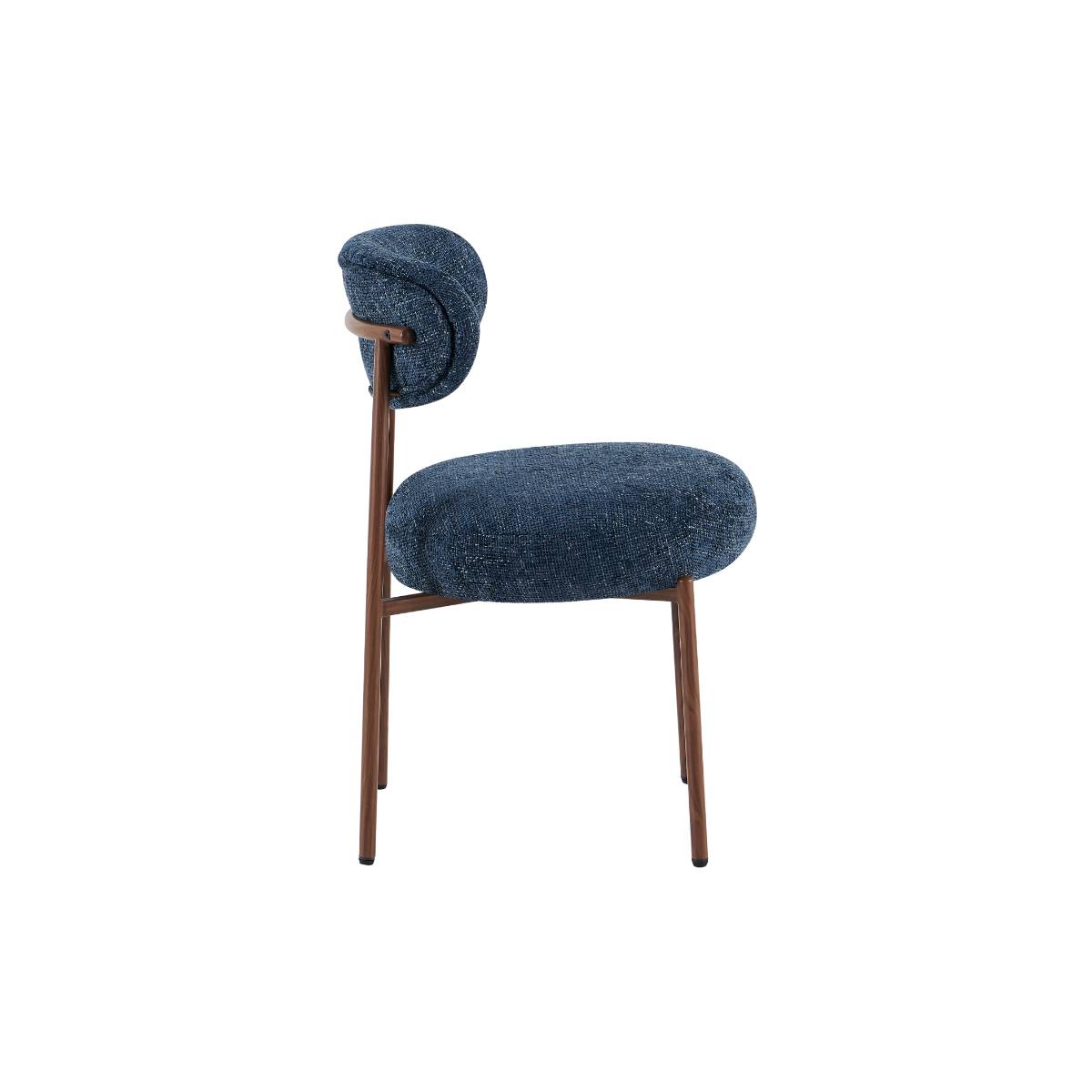 Lot de 2 chaises en tissu et métal JANIS bleu, MADE IN MEUBLES