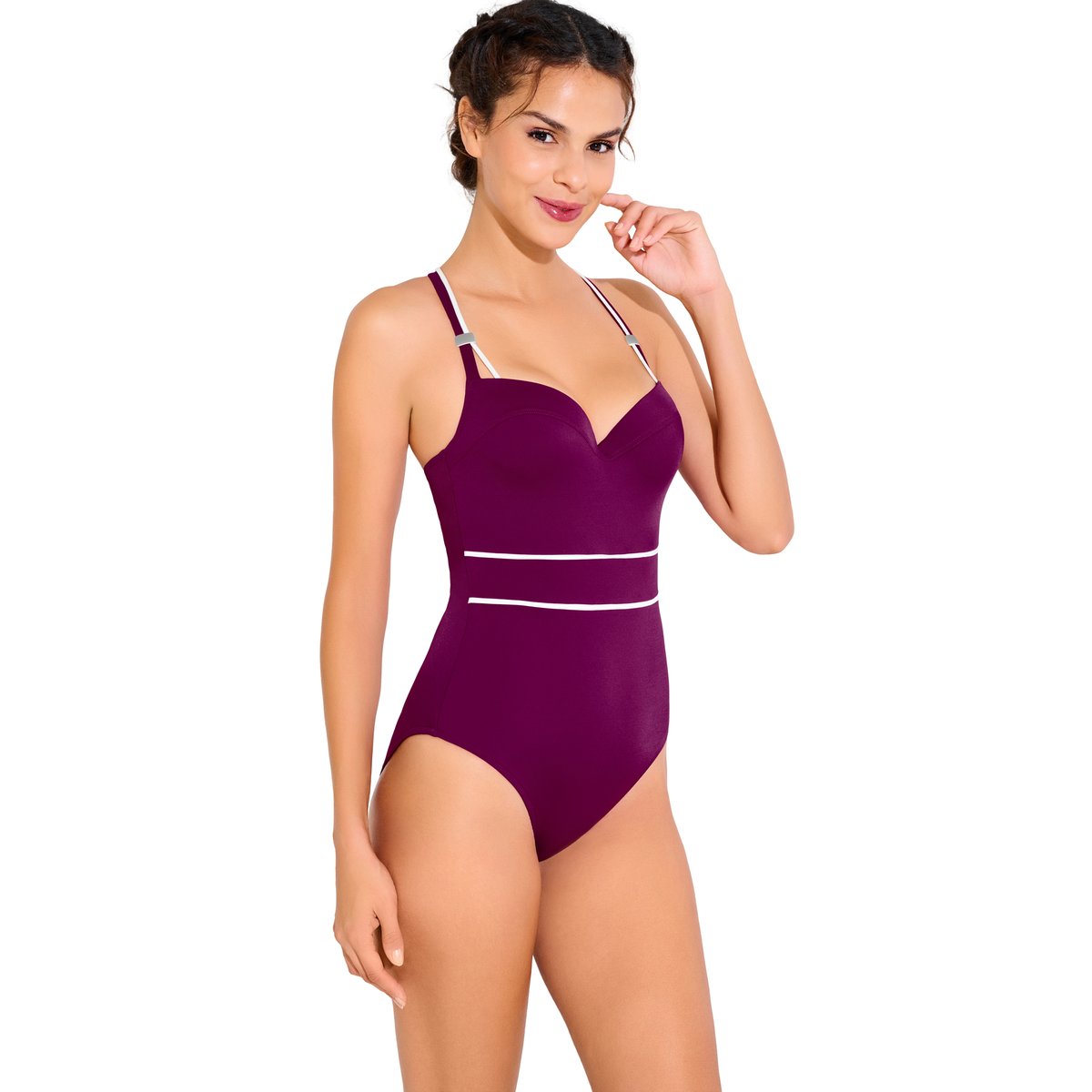 Maillot de bain une pièce préformé UVITA violet, LISCA
