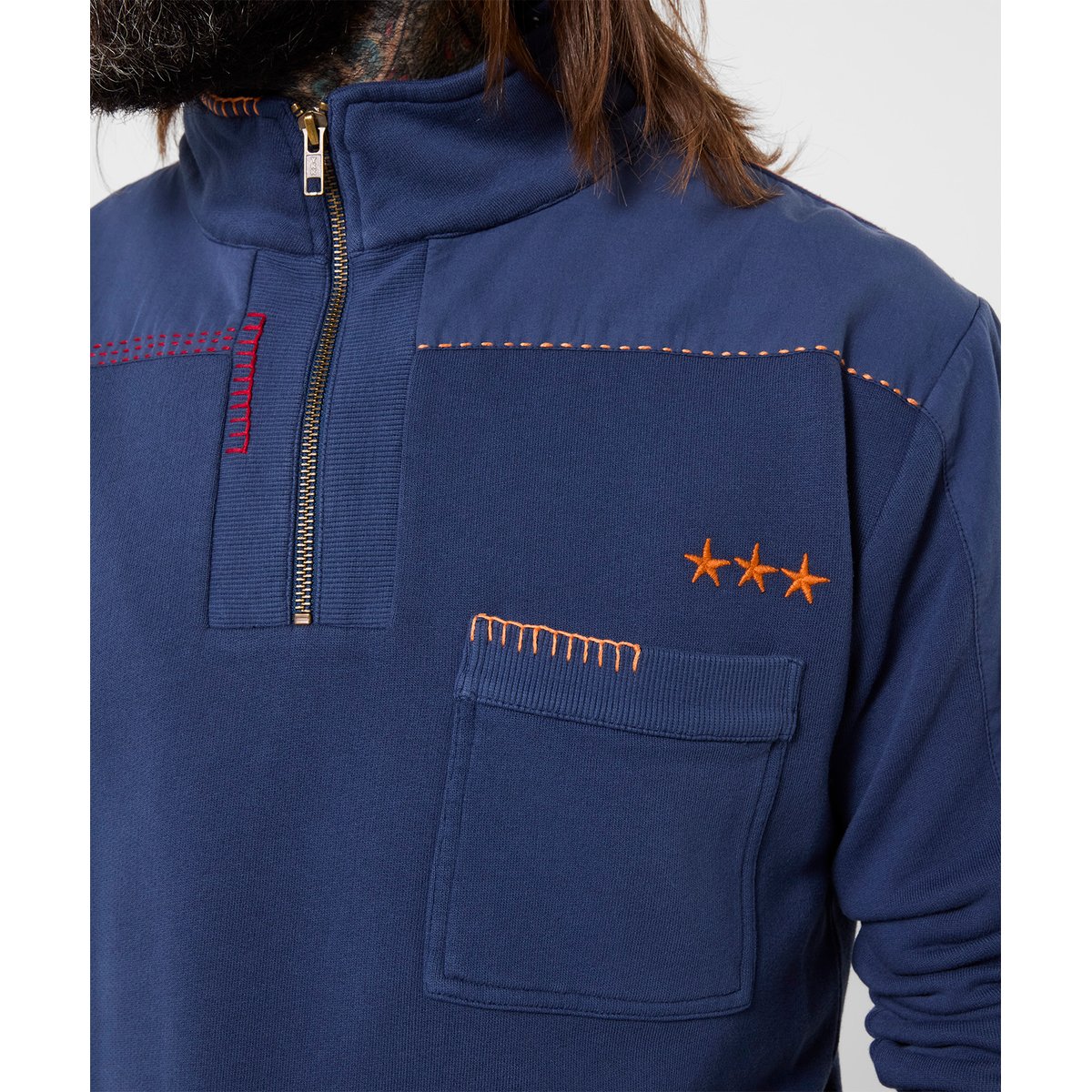 Sweat Col Cheminée Décontracté Personnalisé bleu, JOE BROWNS