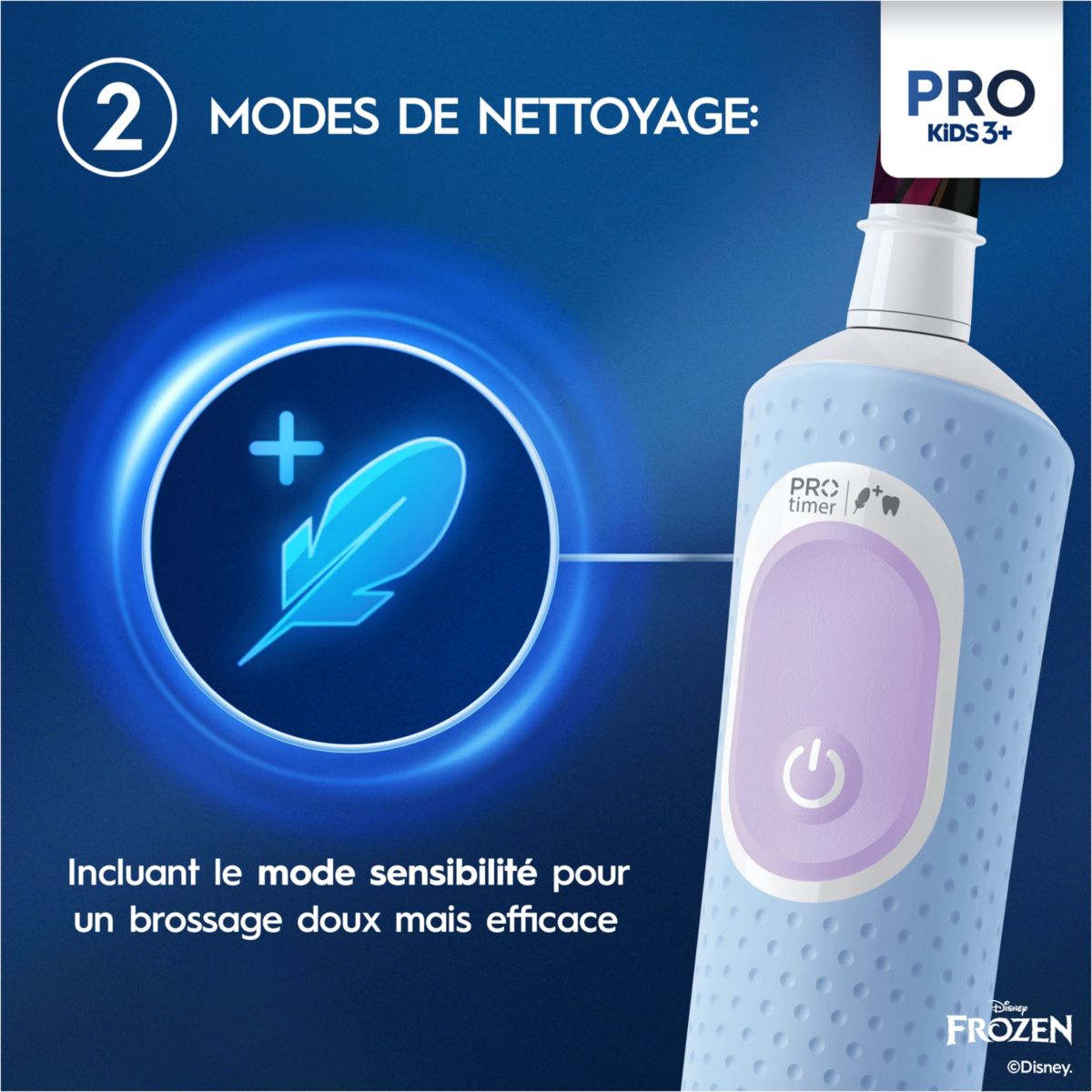 Brosse à dents électrique Vitality Pro Kids Frozen + Etui de voyage couleur unique, ORAL B