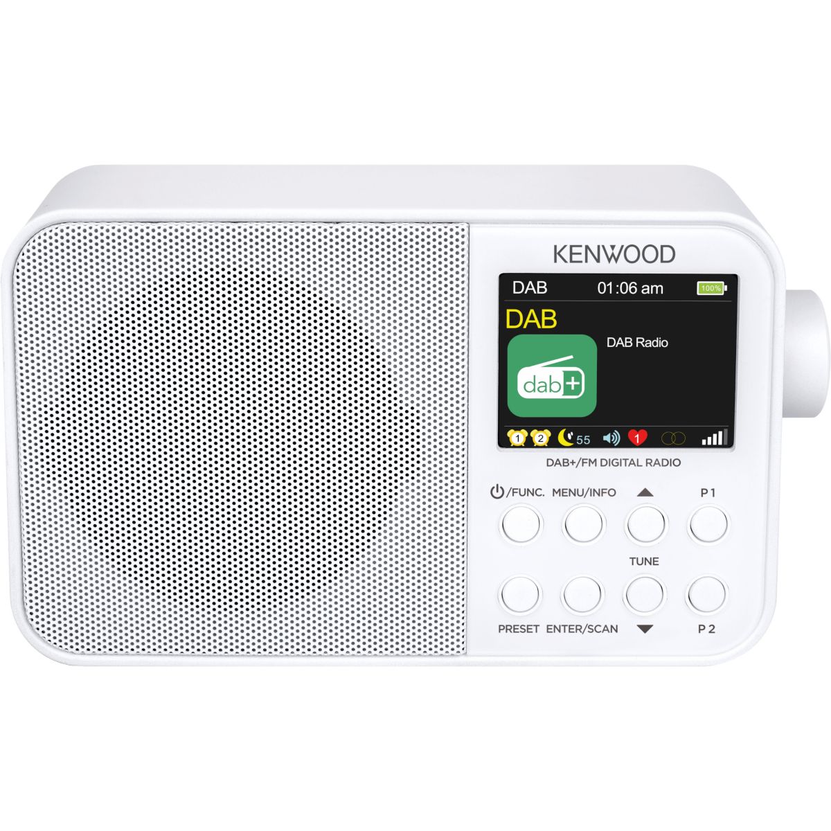 Radio DAB DAB BT CRM30DAB-W Blanc couleur unique, KENWOOD
