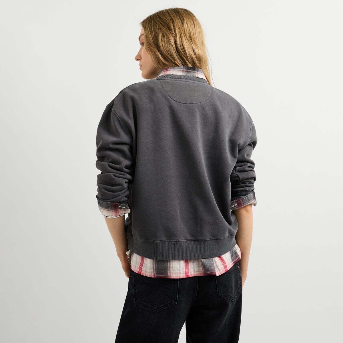 Sweat-Shirt À Col Rond Avec Clous gris granit, PEPE JEANS