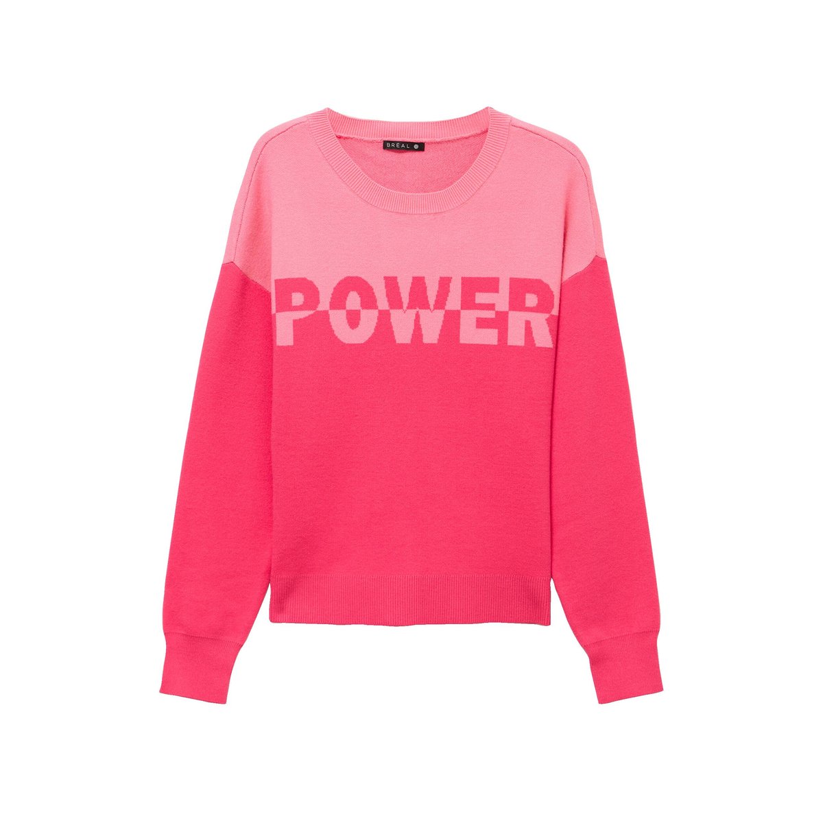 Pull col rond manches longues rose fushia, BREAL