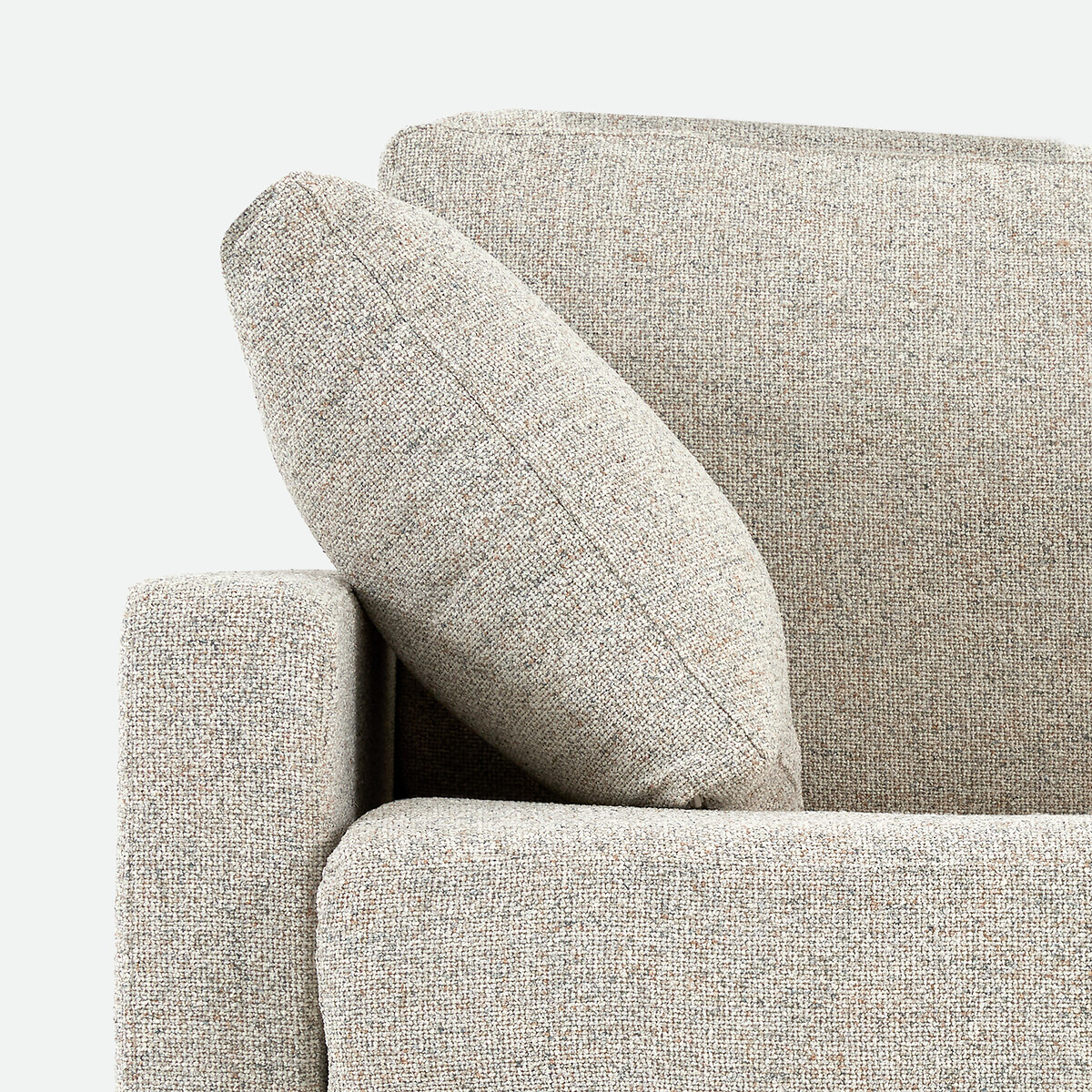 Timor Speckled 2, 3 or 4-Seater Straight Sofa Bed with Premium HR Foam ecru/blue, LA REDOUTE INTERIEURS