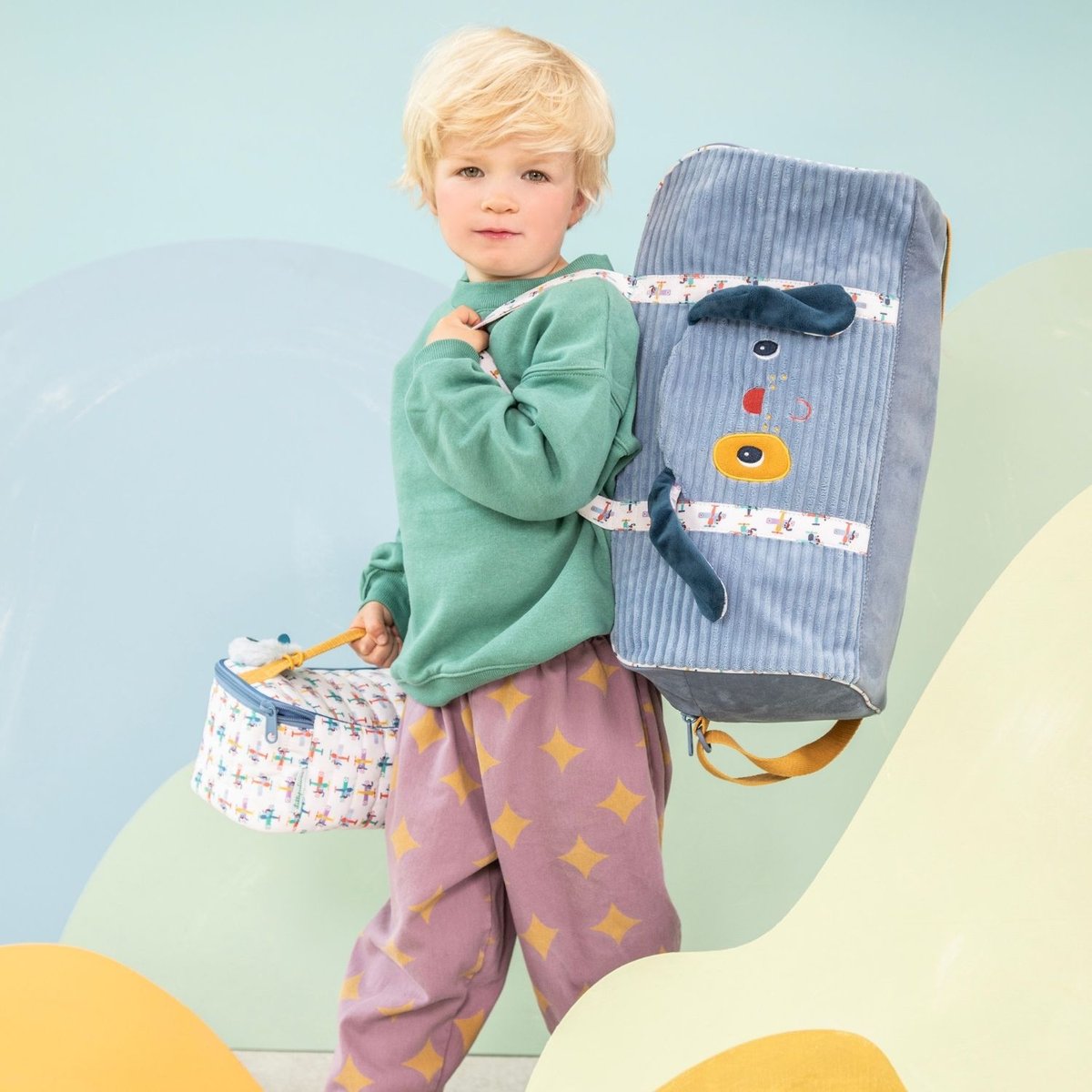 Trousse de toilette bleu, jaune, rouge, LILLIPUTIENS