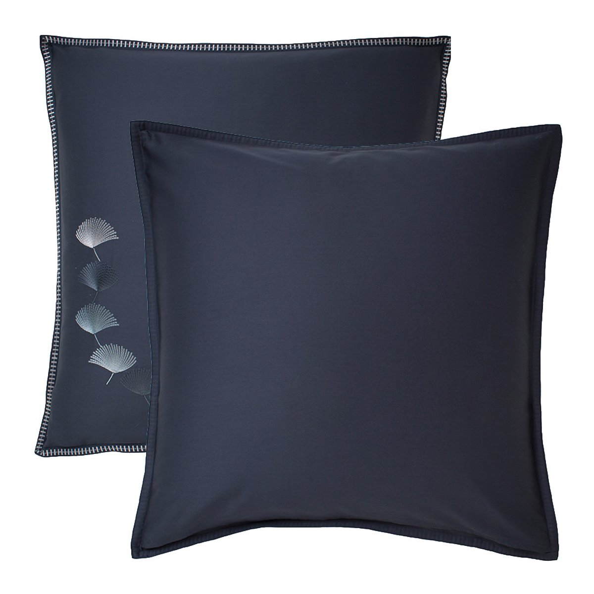 Taie d'oreiller satin de coton PISTIL bleu nuit, GARNIER THIEBAUT