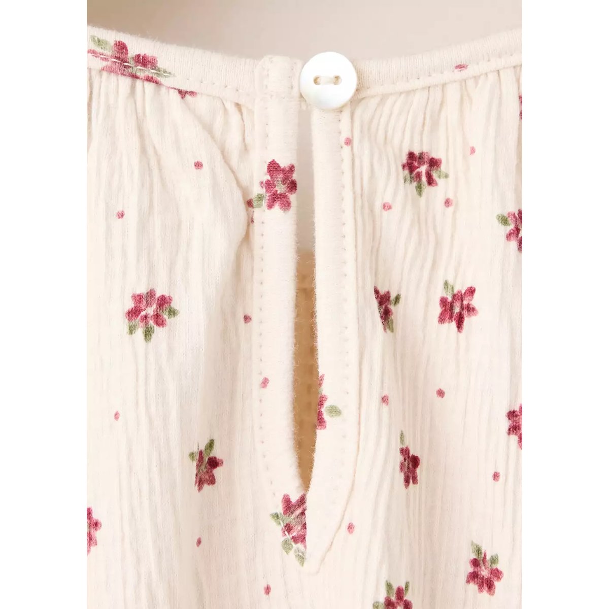 T-shirt coton fleurs blanc cassé, MANGO KIDS