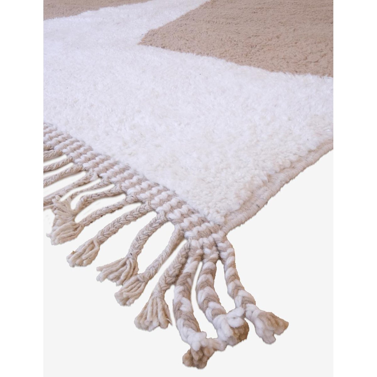 Tapis berbère original au style minimaliste en laine 248 x 350 cm brun naturel, AFK LIVING