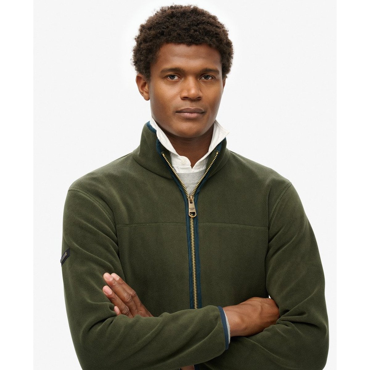 Polaire zippée Estate vert olive surplus goods, SUPERDRY