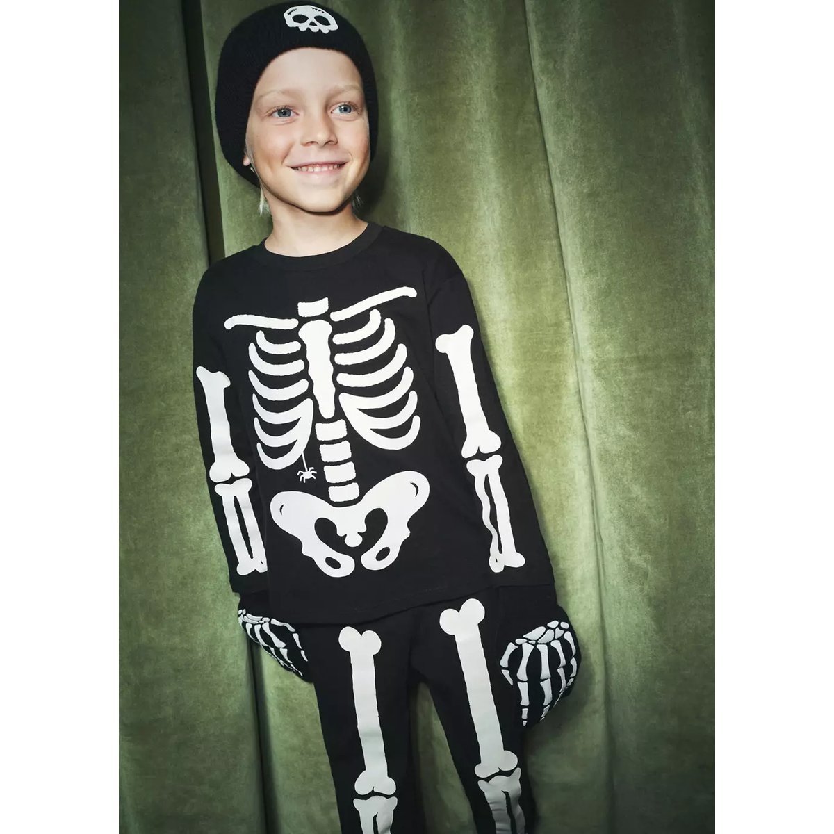 Pyjama squelette phosphorescent noir, MANGO BABY