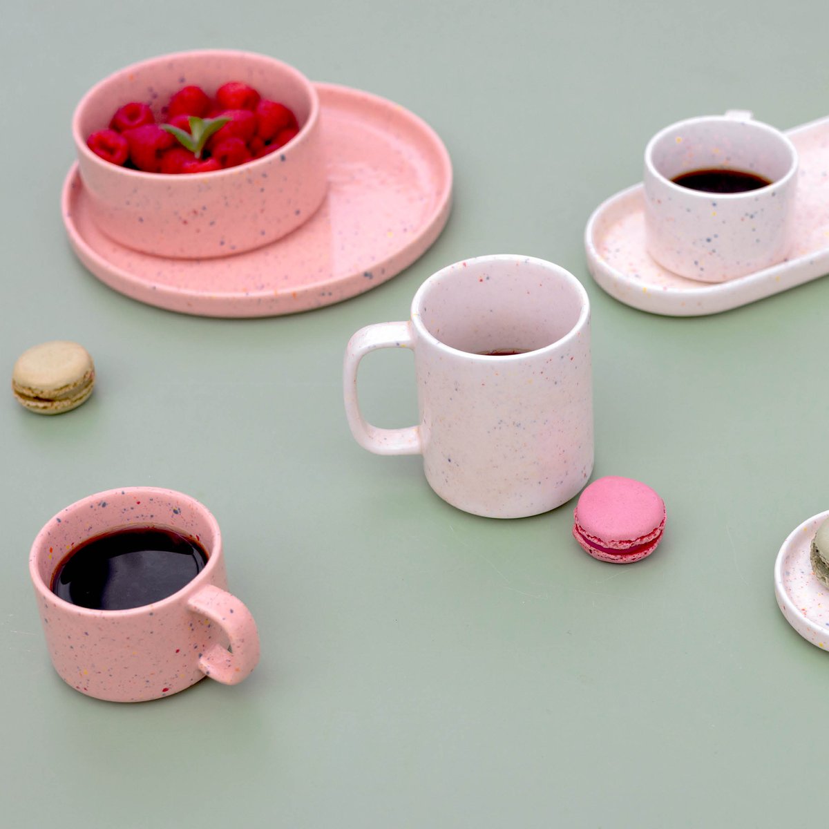 Lot de 4 assiette à desserts FIKA rose, ONA