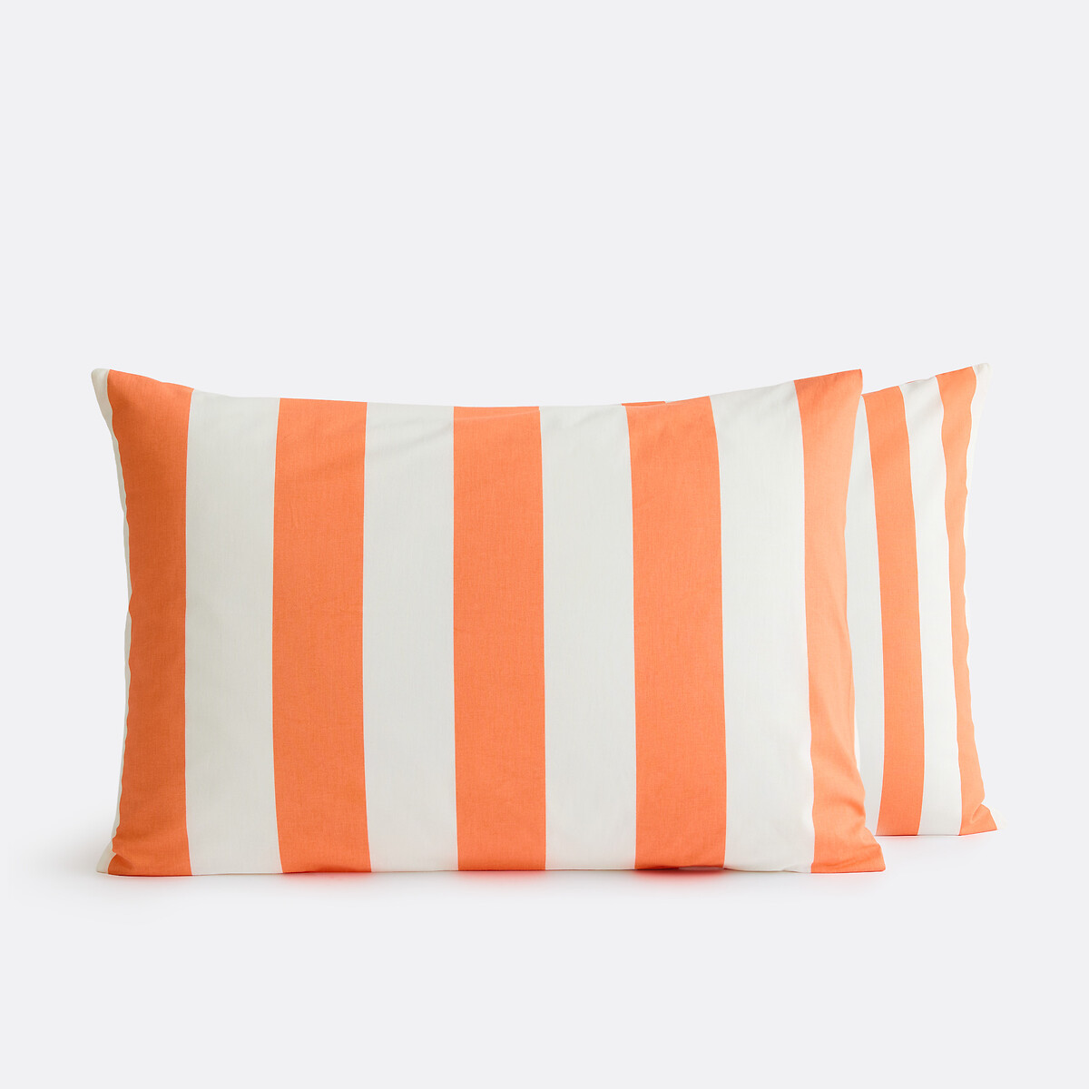 Hendaye Orange Striped Cotton Pillowcase orange striped, LA REDOUTE INTERIEURS